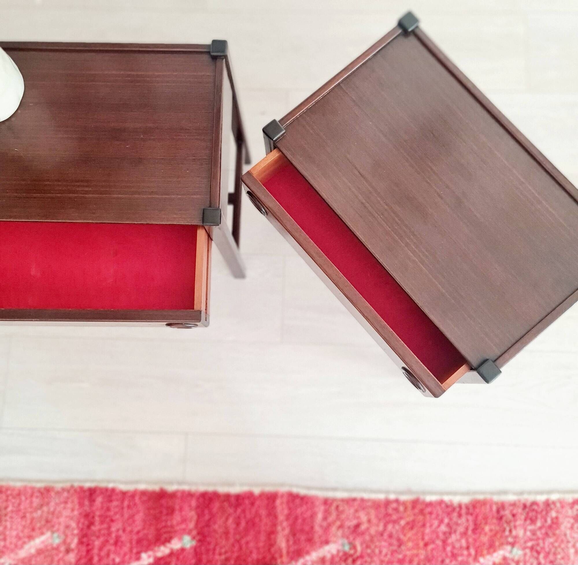 Bedside tables by Jacques Hauville edition Roche Bobois 1960