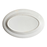 Longwy oval dish in white and brown iron earth