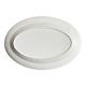 Longwy oval dish in white and brown iron earth
