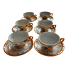 6 coffee cups and 6 saucers in Italian porcelain