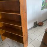 Vintage brutalist oak bookcase