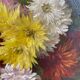 Ancient painting, dead nature with dahlias, signed, dated, late 19th century