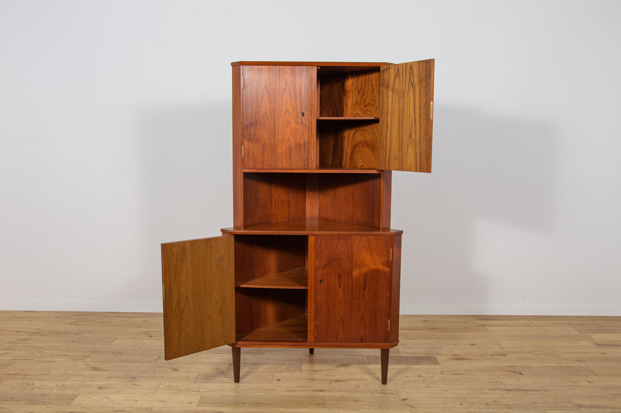 Mid-Century Corner Teak Cabinet, Denmark, 1960s