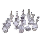 Set of 20 glass and crystal carafes