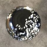 Vintage vase, modernist design, brown with white speckled chrome highlights 25 cm