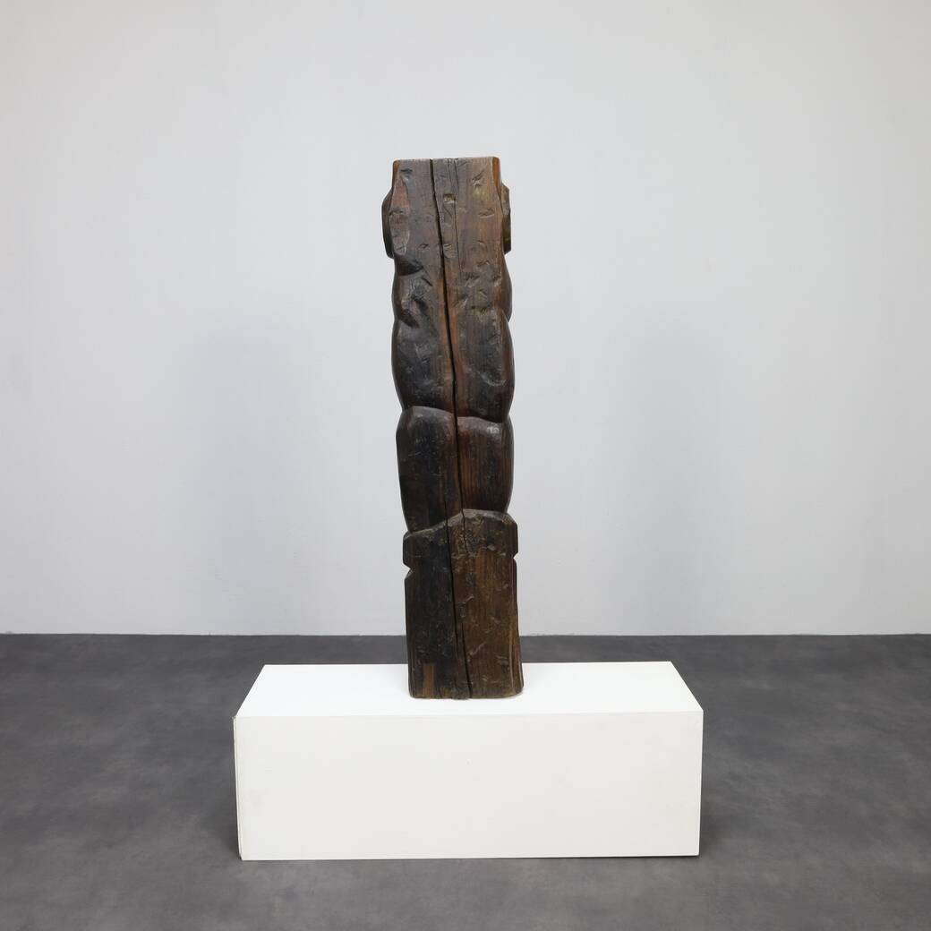 Sculpture in Carved Wood “Totem” by Mario Orsogna, 1977