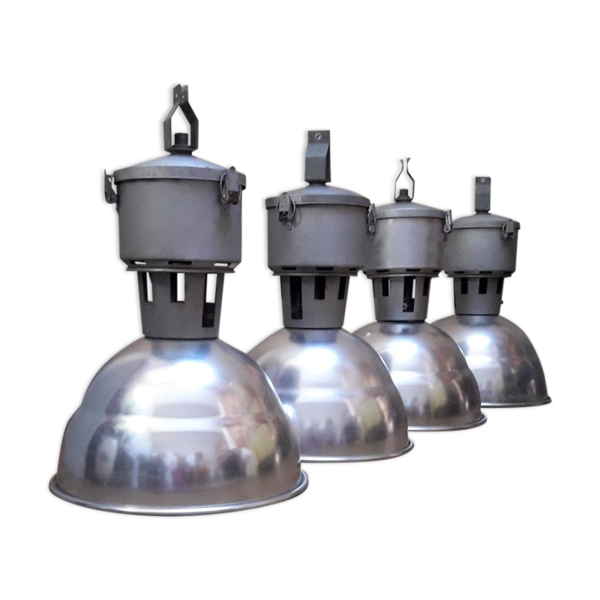 Lot de 4 suspensions industrielles XX°
