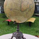 Old large terrestrial globe Lebègue Paris