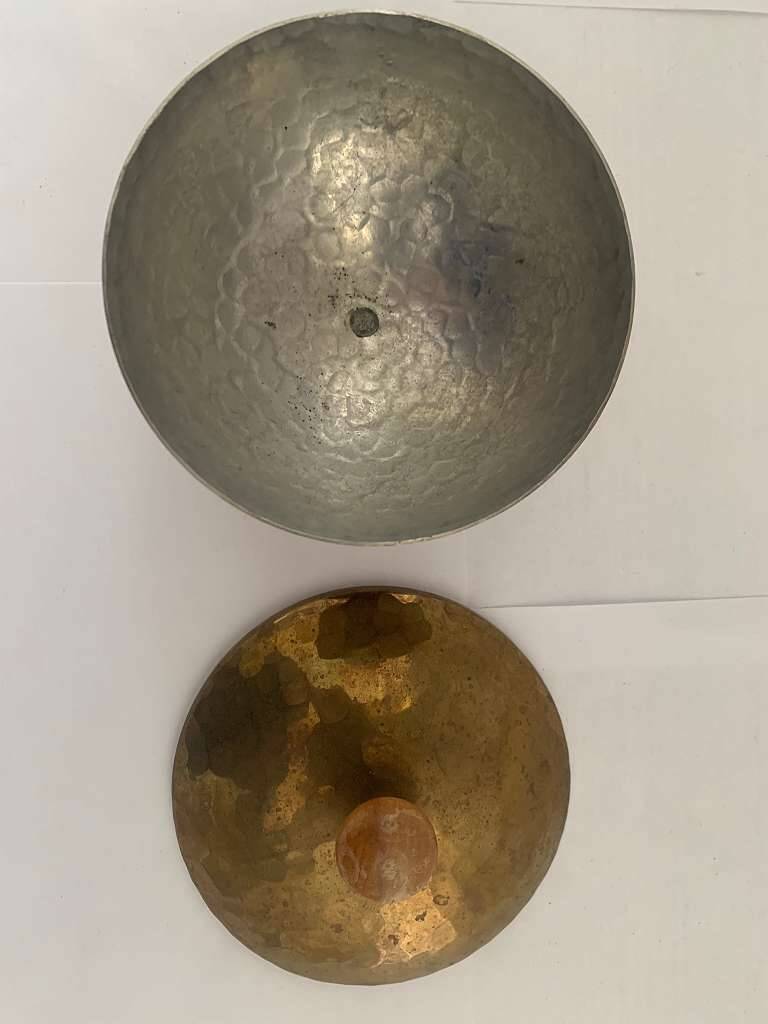Emil Funk VEB Kunstschmiede Neuruppin Brass Deckeldose Dose Lidded Box Art