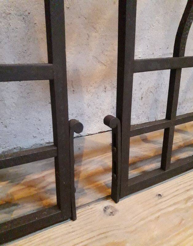 Old wrought iron gate and door grilles 20th century Art Deco