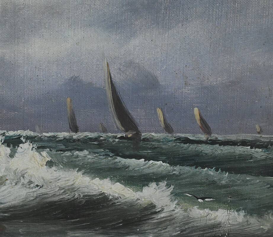 Tableau "Fishing Memory" signed L. Henry – late 19th century