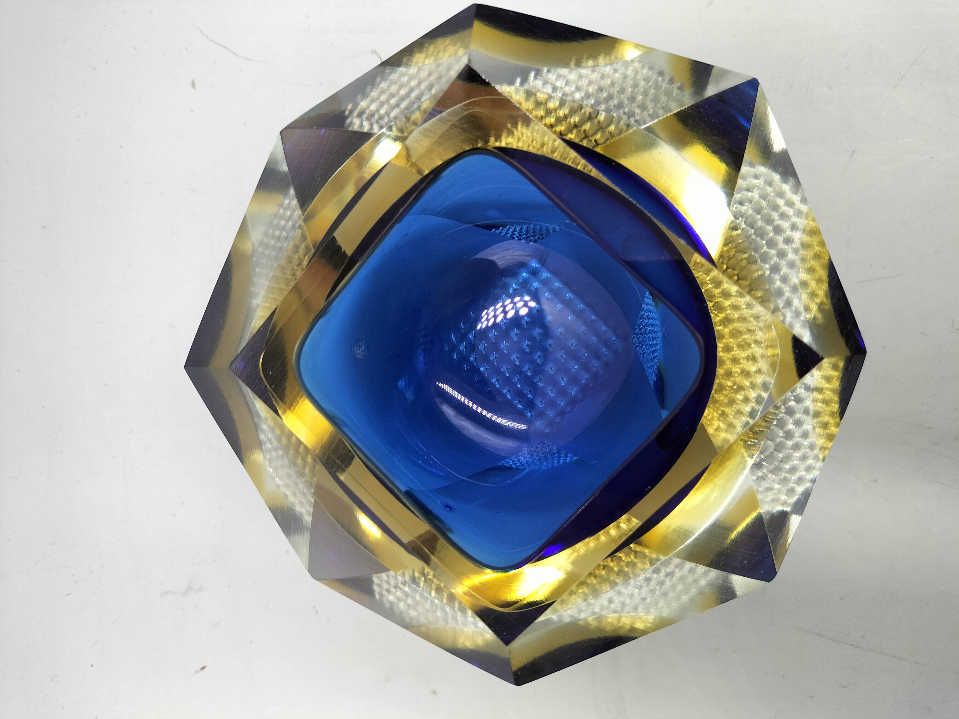 Cendrier sommerso en verre de murano