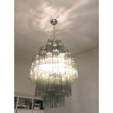 Grey “tronchi” murano glass chandelier by