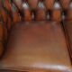 Chesterfield 2.5 seater sofa in brown English cowhide leather