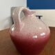 Ancien pichet en grès rose / soliflore céramique vintage / vase en grès mou
