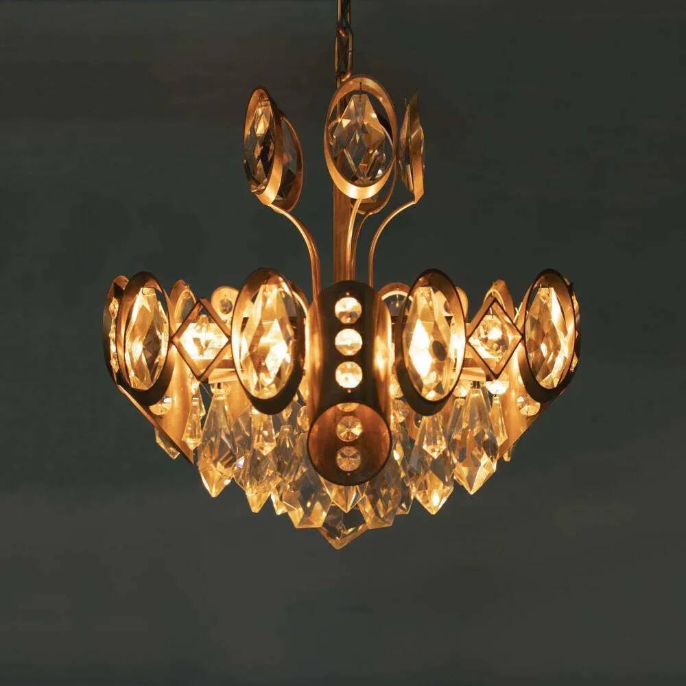 Lustre Palwa milieu du siècle en cristal