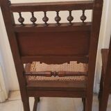 Lot de 2 chaises bois massif tête de lion