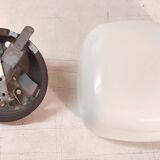 Ceiling light, square wall lamp in opaline, mid-20th century.