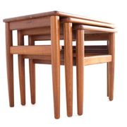 Set of 3 Danish Nesting Tables soldi teak - mid century modern design
