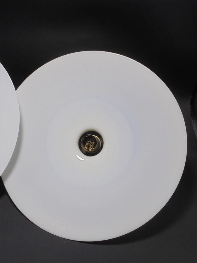 Pair of opaline wall lamps