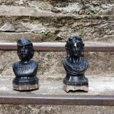 Pair of cast iron andirons