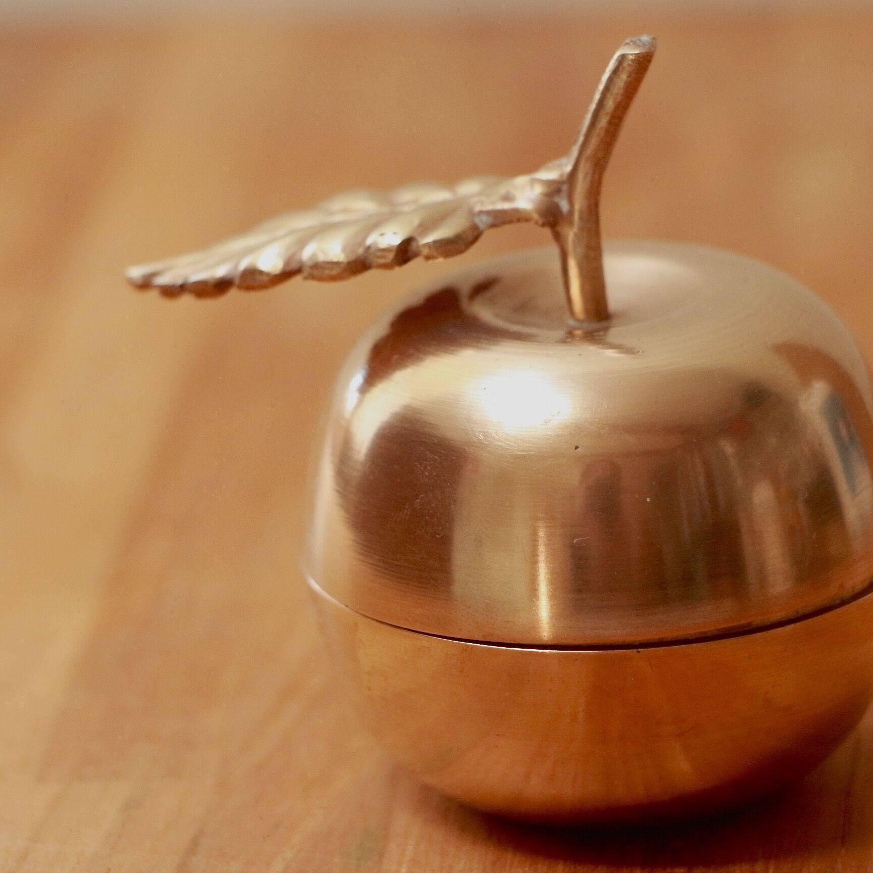 Golden brass apple box
