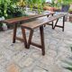Pair of solid oak benches