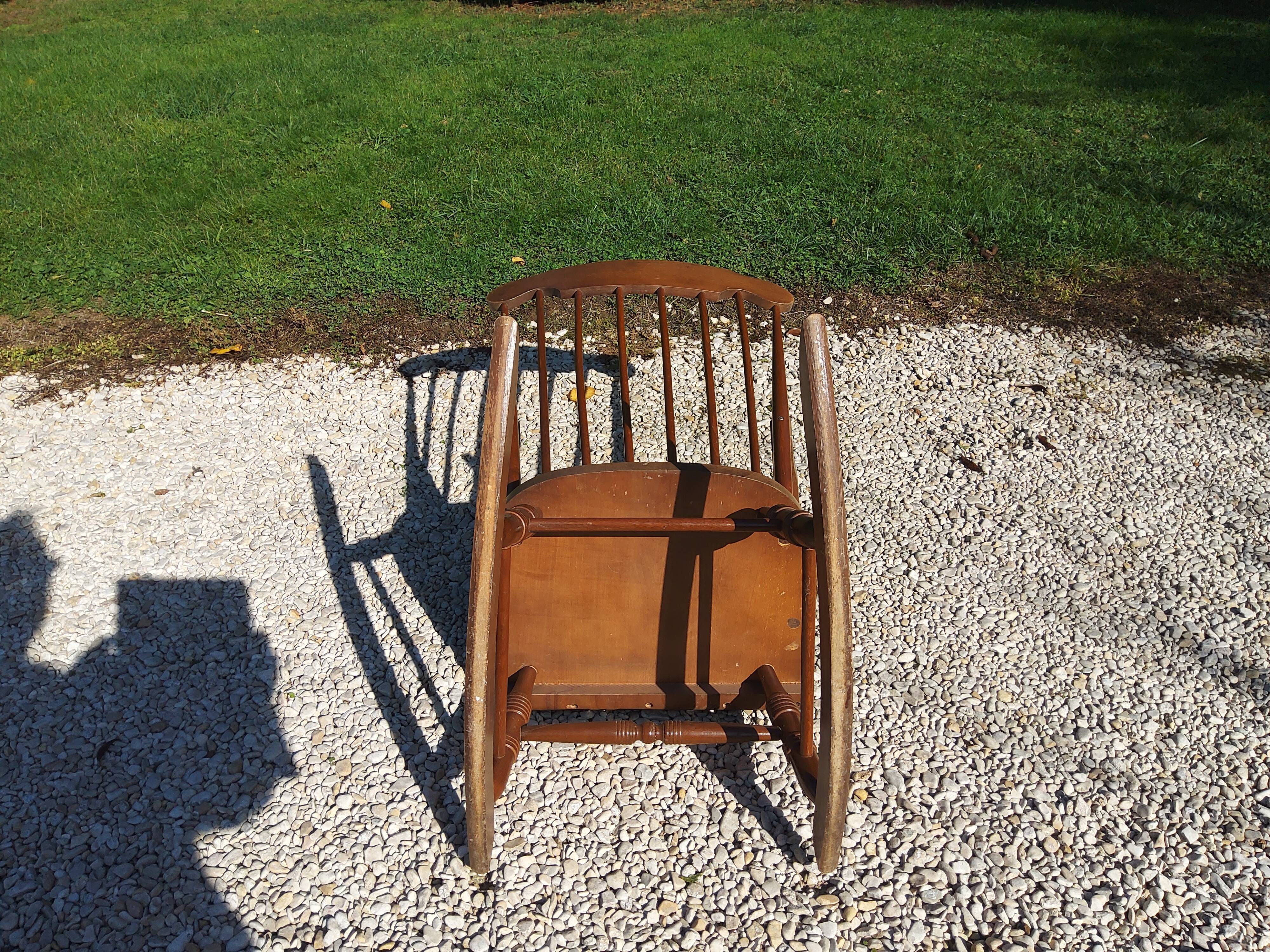 Rocking-chair en hêtre des années 60 bois