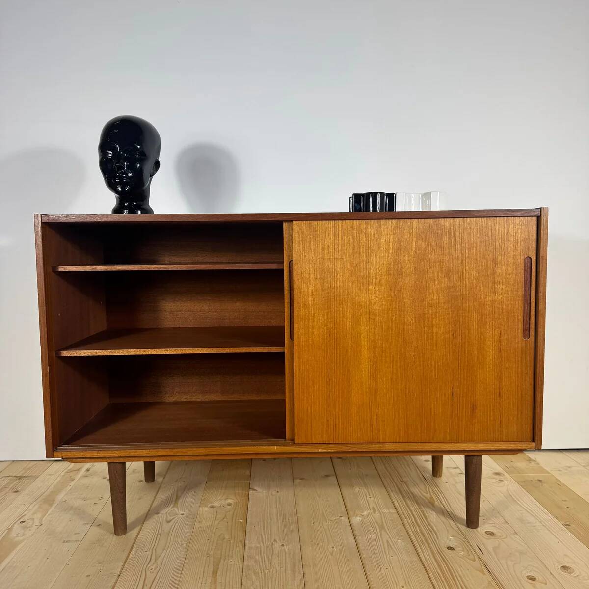 Danish teak sideboard with sliding doors – 1960s