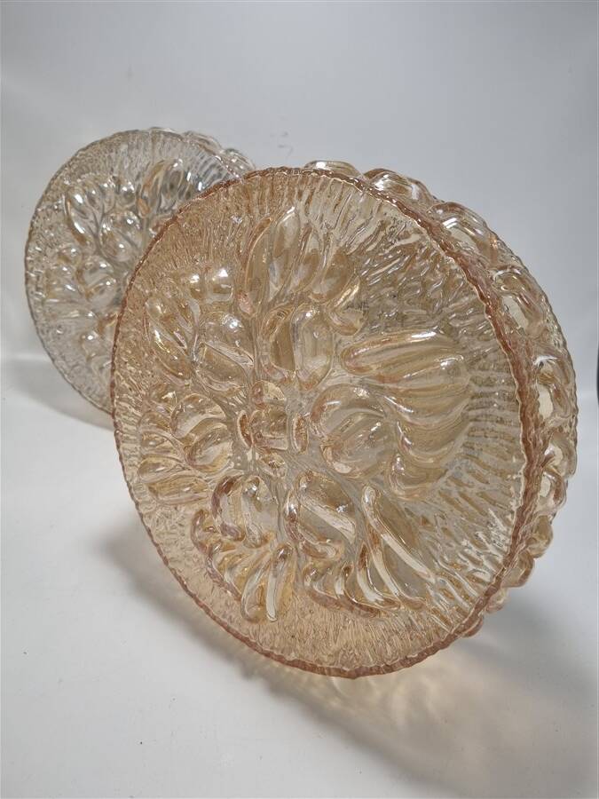 Iridescent cast glass ceiling light by Helena Tynell