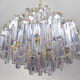 Large Venini Mid Century Italian Modern Triedri Murano Glass Chandelier