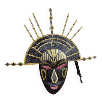 Large African ornamental sheet metal mask