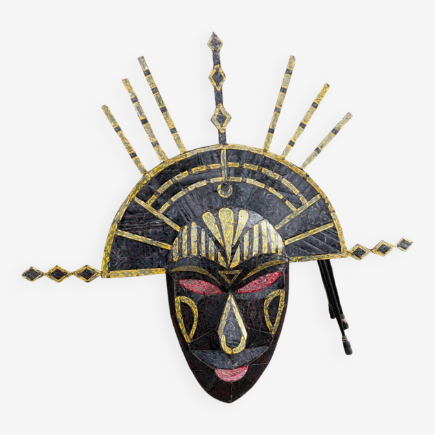 Large African ornamental sheet metal mask