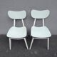 2 chairs in water green formica