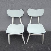 2 chairs in water green formica