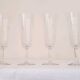 6 engraved Crystal champagne flutes