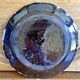 Old round hollow dish XVIII black bottom Rouen Forges les eaux
