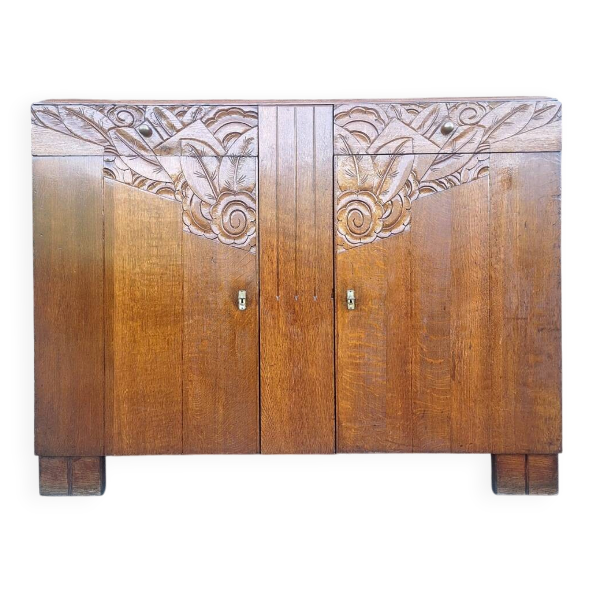 Art Deco buffet wooden tray, antique china cabinet