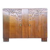 Art Deco buffet wooden tray, antique china cabinet