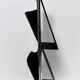 Black Leather and Chrome-Plated Metal Magazine Rack by Salmistraro, Italy