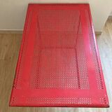 Perforated metal coffee table from the 1950s