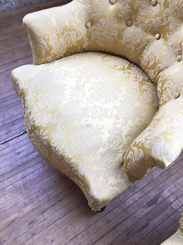 Yellow Napoleon Toad armchairs
