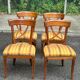 4 Matignon chairs by René Trotel in solid cherry wood and yellow fabric from the 1960s.