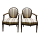 Paire de fauteuils médaillons de style Louis XVI