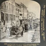 Old photography stereo, stereograph, luxury albumine 1903 quai de Penang