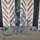 Large patinated chandelier candle holder with 4 lights
