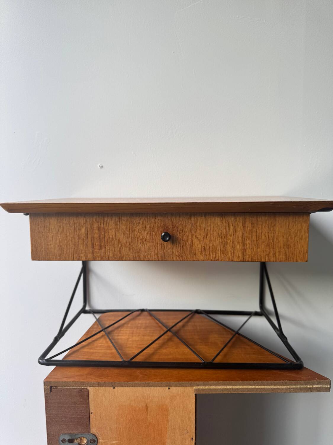 Vintage floating wall shelf in Norwegian teak, 1960s