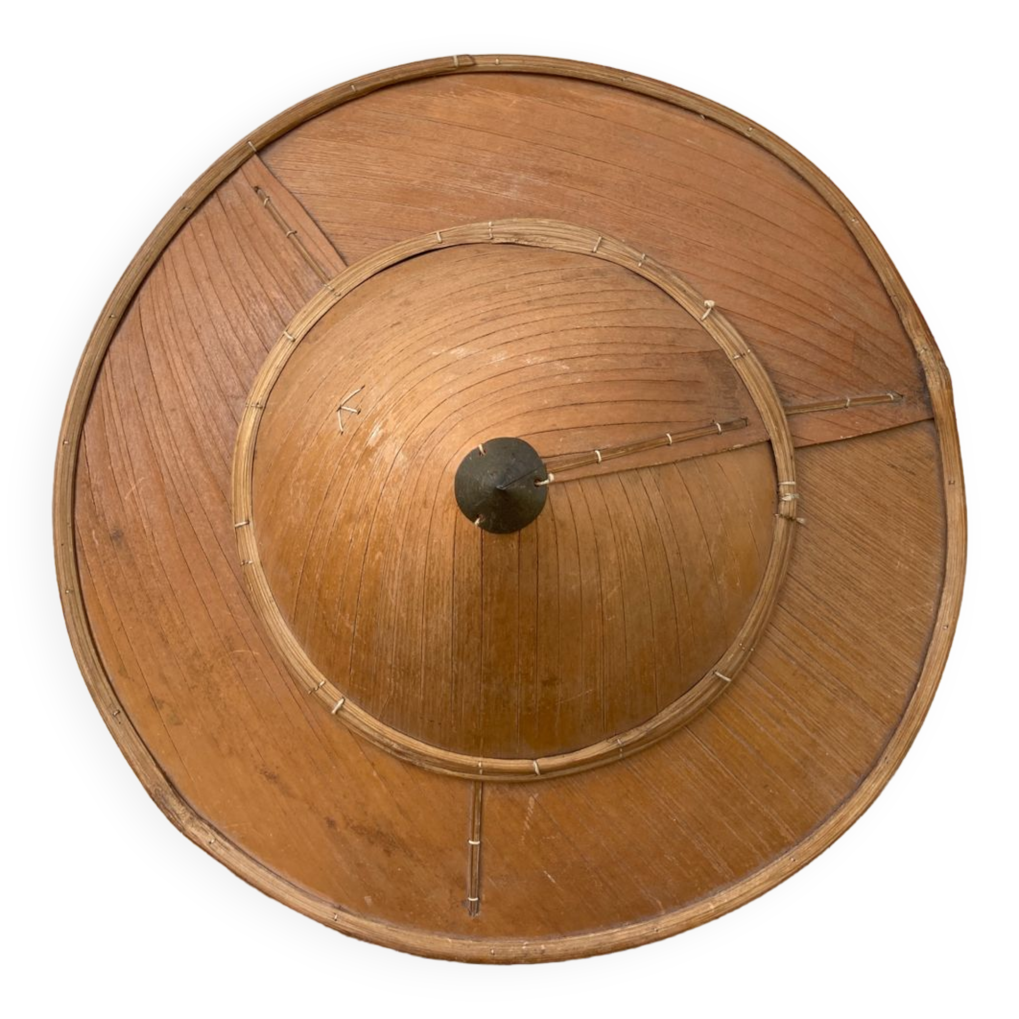 Asian hat in bamboo and vintage metal