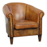 Fauteuil club en cuir de mouton