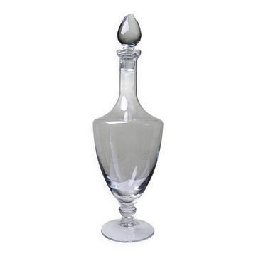 Grande carafe à décanter balustre vintage en cristal soufflé, années 1960